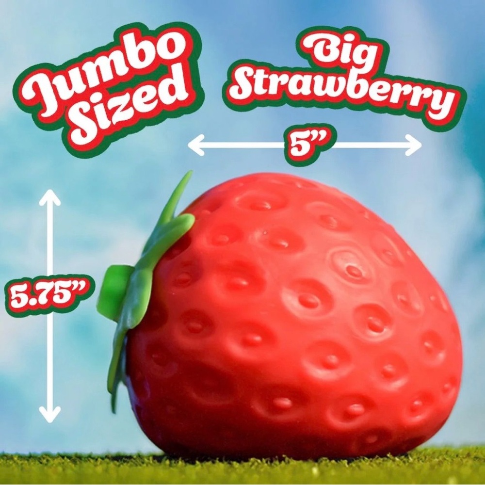 Sunny Days Jumbo Squeezy Strawberry Squishy Toy - Picture 3 of 7